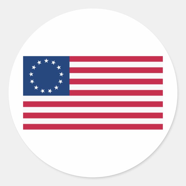 US flag 13 stars Betsy Ross Classic Round Sticker (Front)