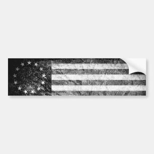 US Flag 1776, Black and White Bumper Sticker