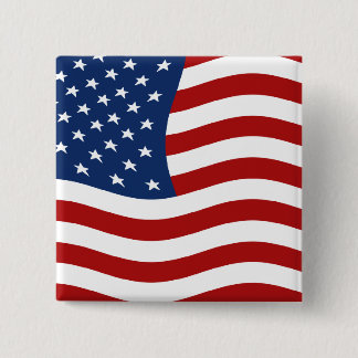 US Flag 2 Inch Square Button