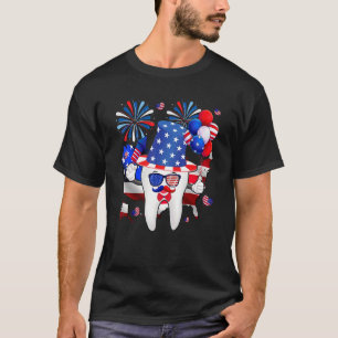 Us Flag 4th July American Dentist Dental Assistant T-Shirt