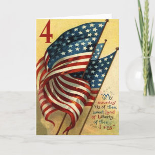 US Flag 4th of July Card