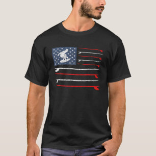 US Flag 4th Of July Surf Patriotic Surfer Surfing  T-Shirt