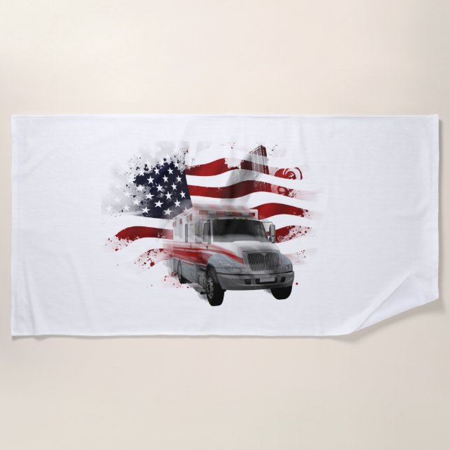 US Flag Ambulance Towel EMT Paramedic (Front)