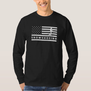 Us Flag America Snowshoeing Snowshoer Snowshoe Sno T-Shirt