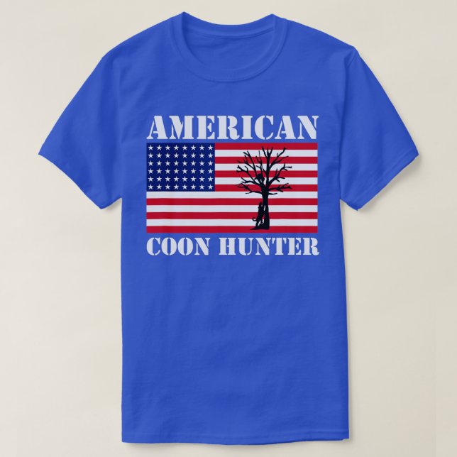 US Flag American Coon Hunter Coon Hunting  T-Shirt (Design Front)