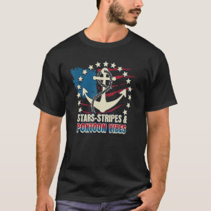 US Flag Anchor 4th Of July Boating Pontoon Boat U T-Shirt
