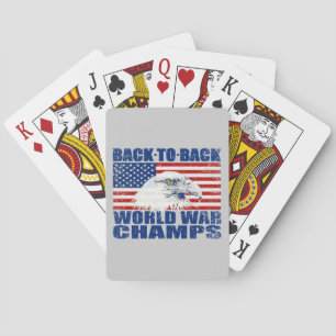 US Flag And American Eagle World War Champs Playing Cards