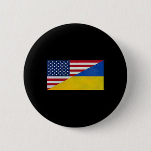 Us Flag And Ukrainian Flag - Partnership And Allia 2 Inch Round Button