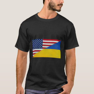 Us Flag And Ukrainian Flag - Partnership And Allia T-Shirt