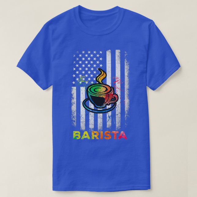 Us Flag Barista Shirt (Design Front)
