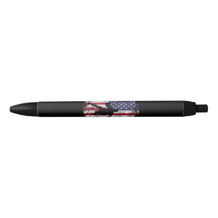 US Flag Basketball Vintage Patriotic Baller Black Ink Pen