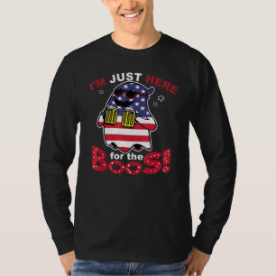 Us Flag Beer Drinkers Im Just Here For The Boos T-Shirt