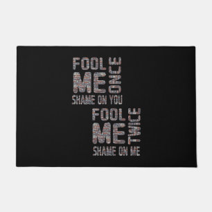 US Flag Black and White Vintage Retro Doormat