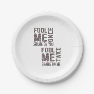 US Flag Black and White Vintage Retro Paper Plate