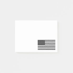 US Flag Black and White Vintage Retro Post-it Notes