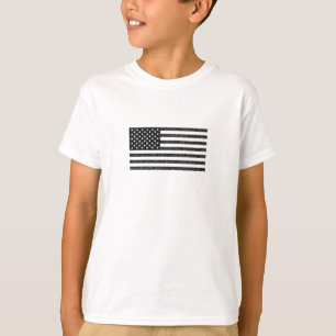 US Flag Black and White Vintage Retro T-Shirt