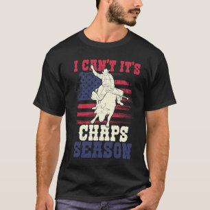 Us Flag Bull Riding Chaps Season T-Shirt