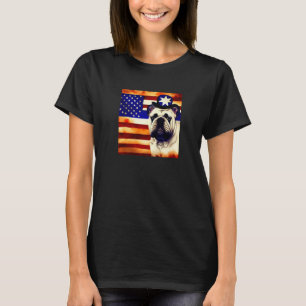 US Flag Bulldog Dog Patriotic Pet American Patriot T-Shirt