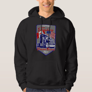 US Flag Canada Flag Freedom Convoy 2022 Support Tr Hoodie