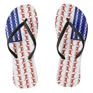 US flag cats patriotic decor Flip Flops