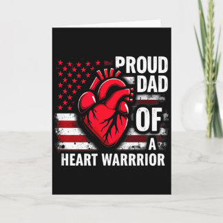 Us Flag Chd Awareness Proud Dad Of A Heart Warrior Card