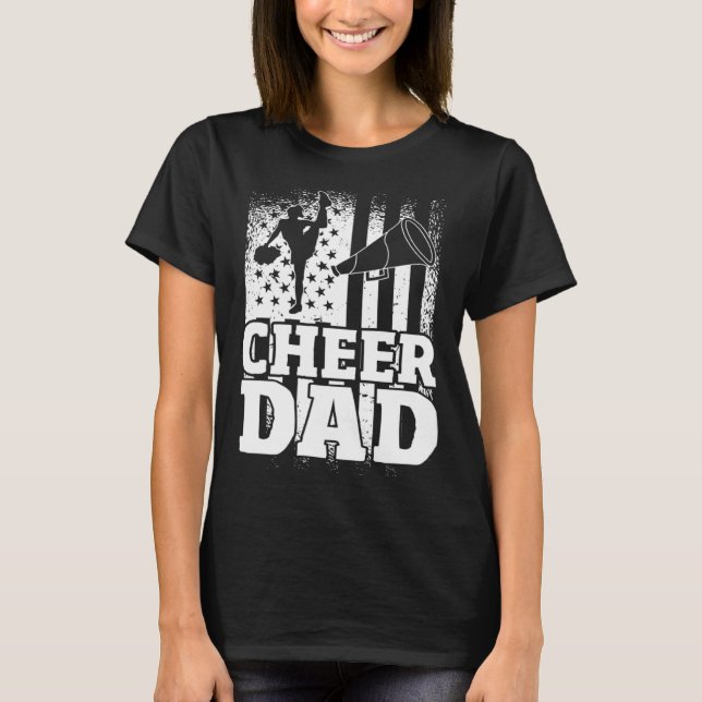 US Flag Cheerleading Father Cheer Dad T-Shirt (Front)