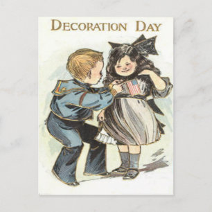 US Flag Children Uniform Decoration Day Postcard