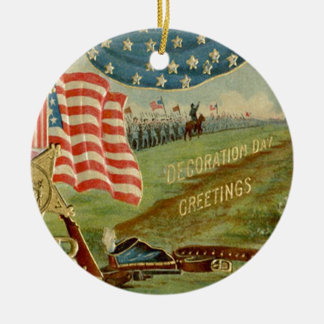 US Flag Civil War Union Medal Ceramic Ornament (Front)