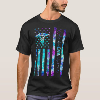 US Flag CNA Tie Dye Cute Certified Nursing Assista T-Shirt
