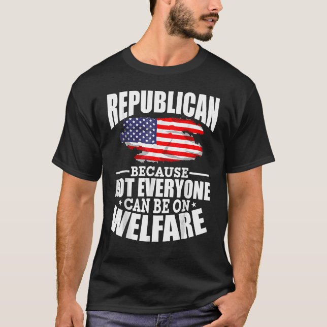 Us Flag Conservative Politics American Pride Repub T-Shirt (Front)
