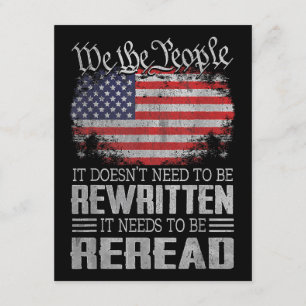 US Flag Constitution of the USA Needs To Be Reread Enclosure Card