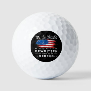 US Flag Constitution of the USA Needs To Be Reread Golf Balls