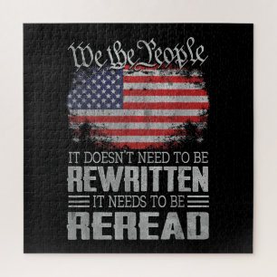 US Flag Constitution of the USA Needs To Be Reread Jigsaw Puzzle