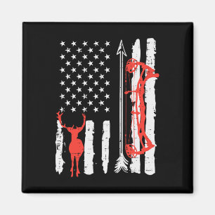 Us Flag Deer Bow Hunting Patriotic Archer Hunter M Magnet