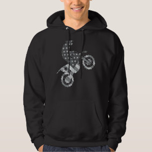 Us Flag Dirt Bike Motocross Enduro bmx Off Road Mo Hoodie