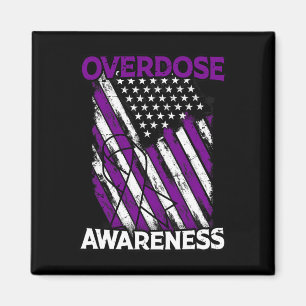 Us Flag Drug Overdose Opioid Overdose Awareness Magnet