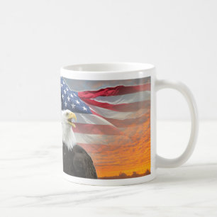US Flag Eagle Fiery Sunrise Coffee Mug