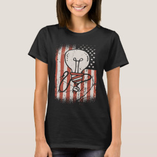 Us Flag Electrical Engineer American Electrician T-Shirt