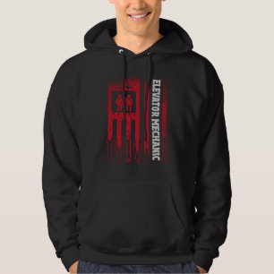 Us Flag Elevator Mechanic Hoodie