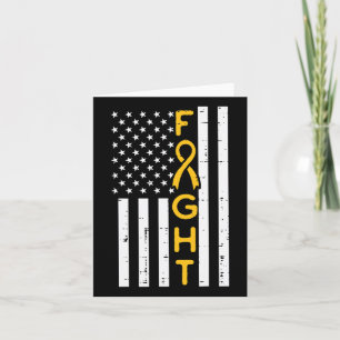 Us Flag Fight Childhood Cancer Ribbon Awareness Pa Card