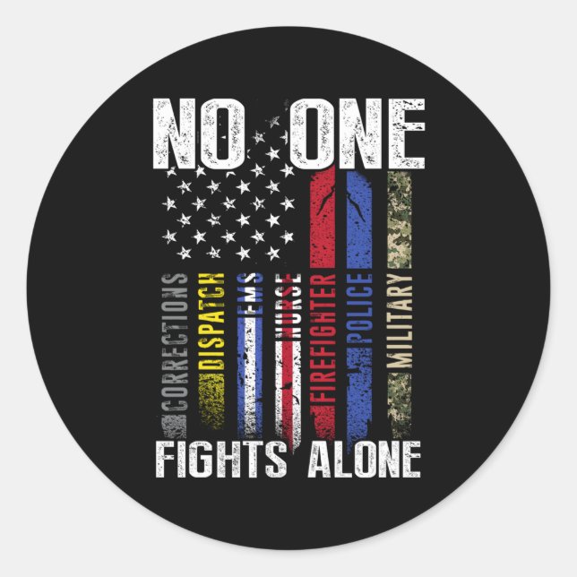 Us Flag First Responder Classic Round Sticker (Front)