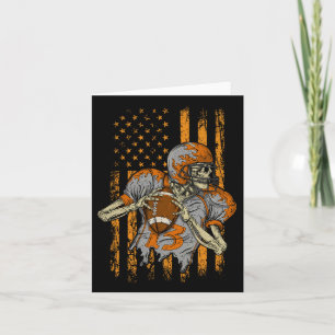 Us Flag Footbyll Skeleton Halloween For Men Boys K Card