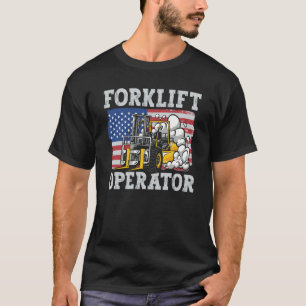 Us Flag Forklift Operator T-Shirt