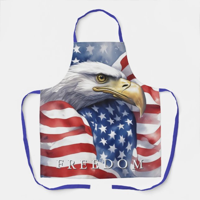 US Flag Freedom Eagle Motivational Inspirational Apron (Front)