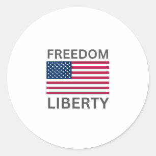 US Flag Freedom Liberty™ Classic Round Stickers
