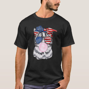Us Flag Glasses Cat Bubble Gum July 4th Patriot Ca T-Shirt