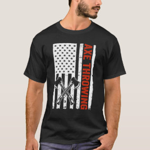 US Flag Hatchet Axe Throwing T-Shirt
