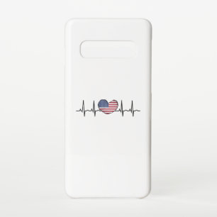US Flag Heartbeat ECG Electrocardiography Samsung Galaxy Case