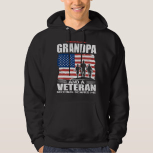 Us Flag I´m Dad Grandpa And A Veteran Nothing Scar Hoodie