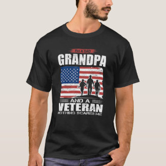 Us Flag I´m Dad Grandpa And A Veteran Nothing Scar T-Shirt
